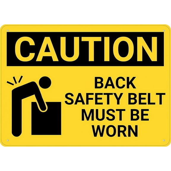 Caution Back Safety Sign - 8"x12" Rust Free Aluminum UV Printed Durable Weatherproof Outdoor Home Sign