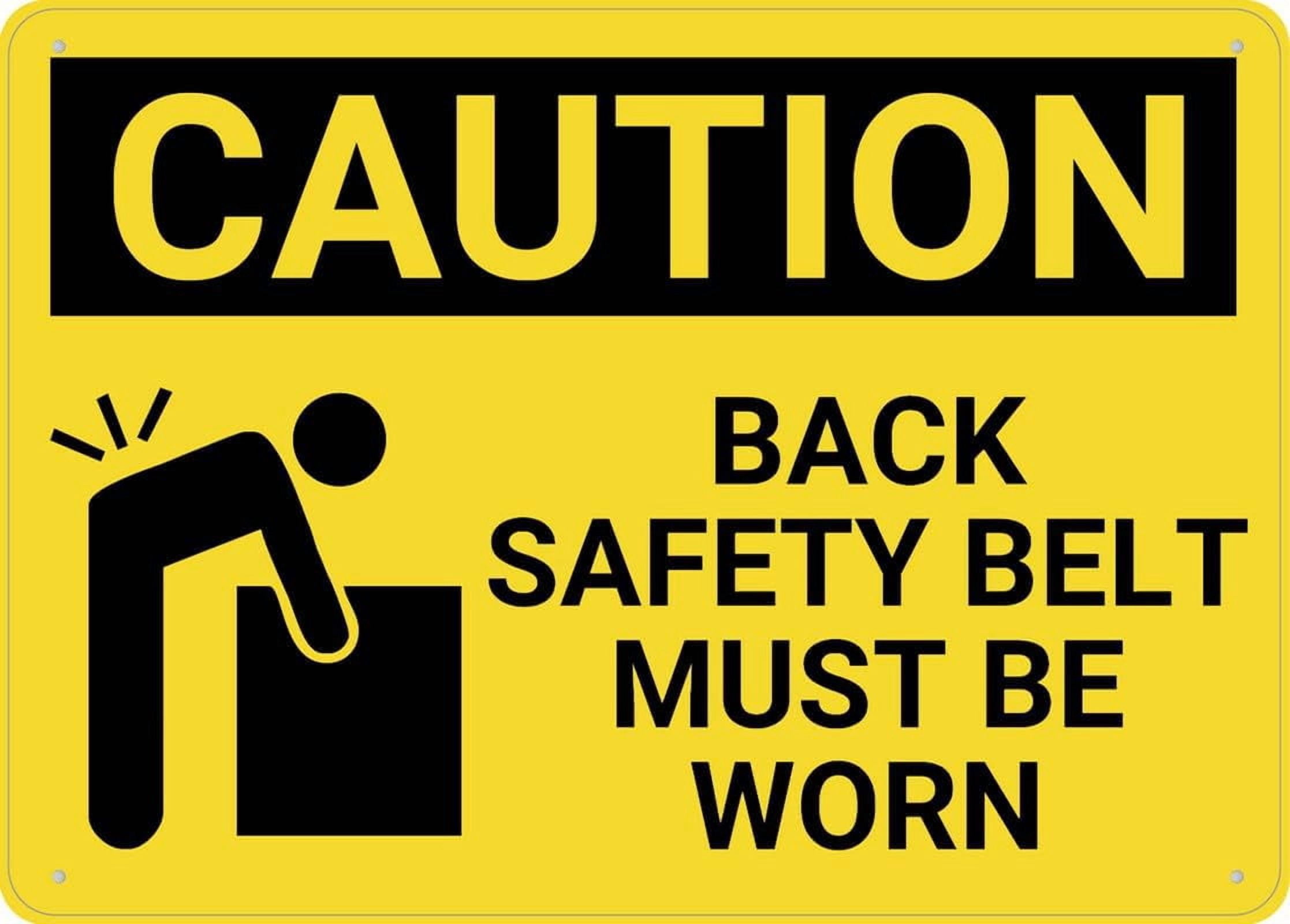 Caution Back Safety Sign For Home 12X8 Inch Rust Free Aluminum ...