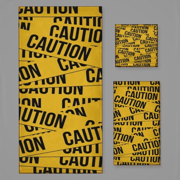 Caution Bath Towel Sets For Bathroom Hand Towels Fingertip Towels 3 Piece Soft Absorbent For Bathroom Kitchen Hotel Beach