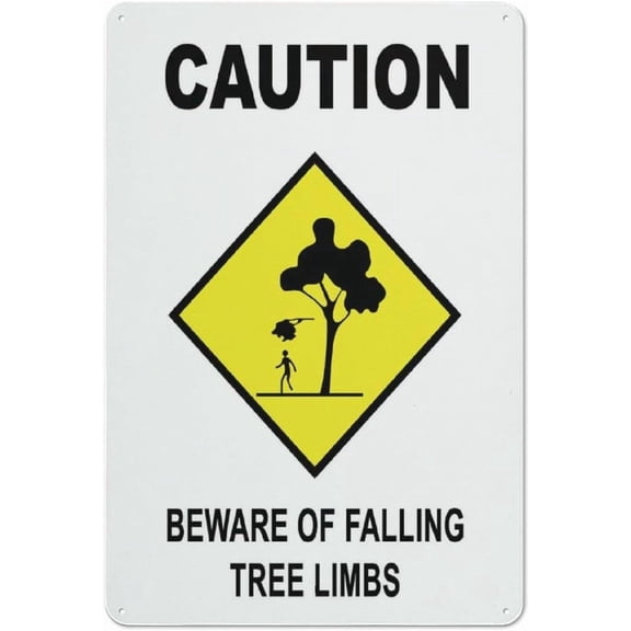 Caution Beware of Falling Tree Limbs Sign – 8x12 Inch Reflective RustFree Aluminum,UV Protected & Weatherproof,HighVisibility Safety Warning for Outdoor Areas & Workplace