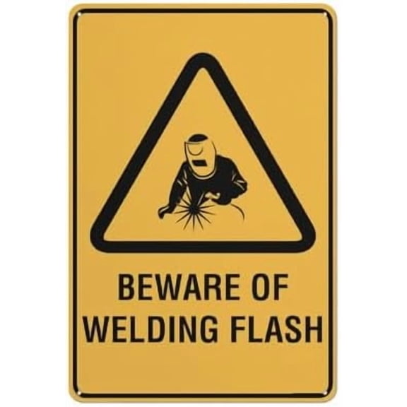 Caution Beware Of Welding Flash Sign 12 X 8 Inch Metal Sign, Rustproof Aluminum, Multicolor