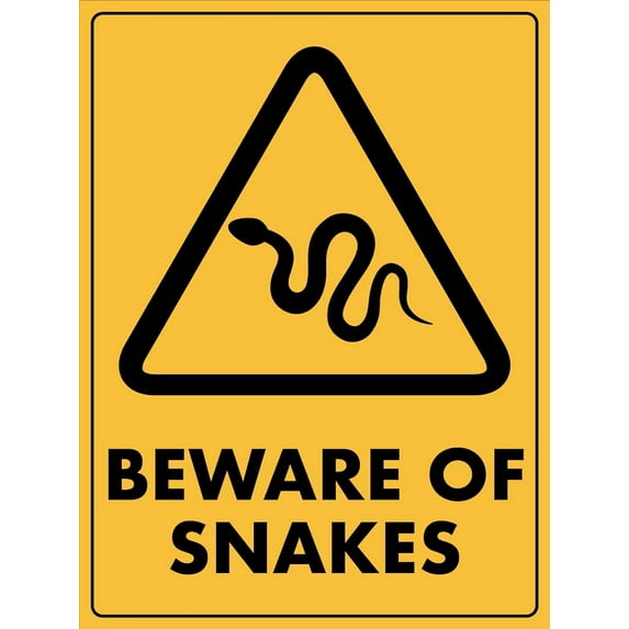 Caution Beware of Snakes Sign Metal Tin Sign 8x12 Inches Caution Danger Safety Security Warning Notice Signs