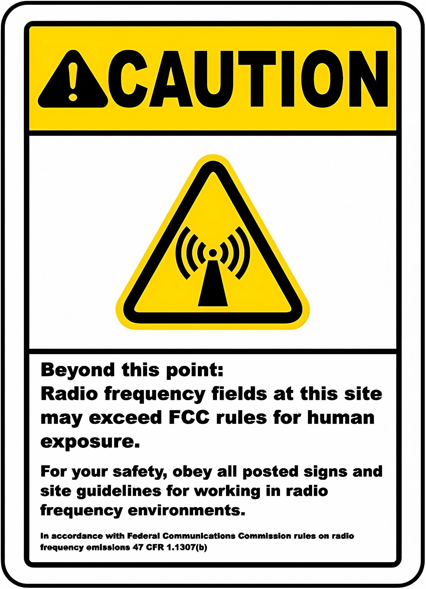 Caution Beyond This Point RF Fields Sign, 8"x12" Danger Tin Safety Sign ...