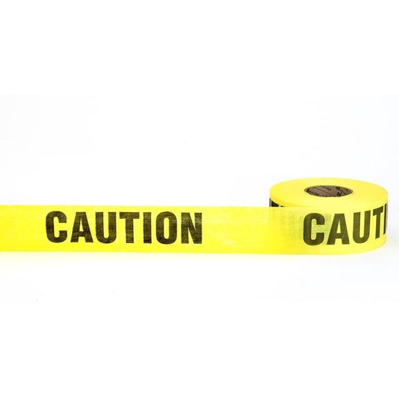 "Caution" Biodegradable Barricade Tape, 3" x 500', Yellow per roll