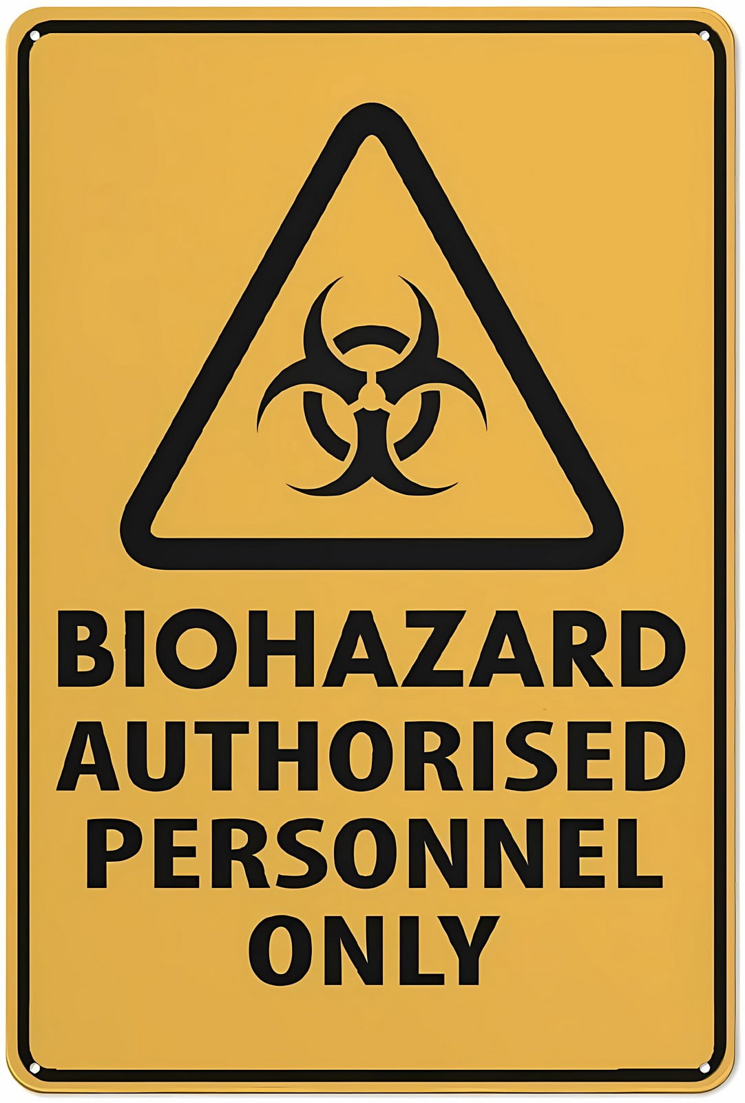 Restricted Lab Sign Caution Biohazard Authorised Personnel Only Tin Sign 12 x 8 Inches ...