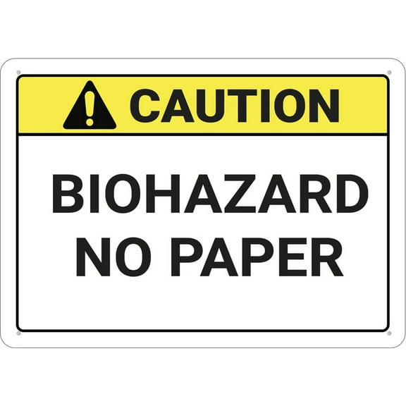 Caution Biohazard No Paper Sign Metal 8X12 Inch Rust Free Aluminum,Uv Ink Printing,Durable/Weatherproof Outdoor For Home