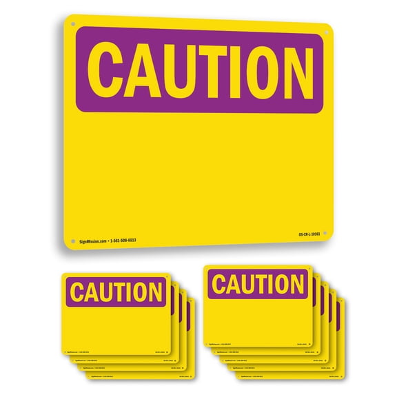 Caution Blank Write OSHA Caution Radiation Aluminum Sign 14 Inch x 10 Inch - 10 Pack