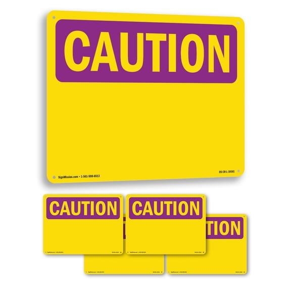 Caution Blank Write OSHA Caution Radiation Aluminum Sign 24 Inch x 18 Inch - 5 Pack