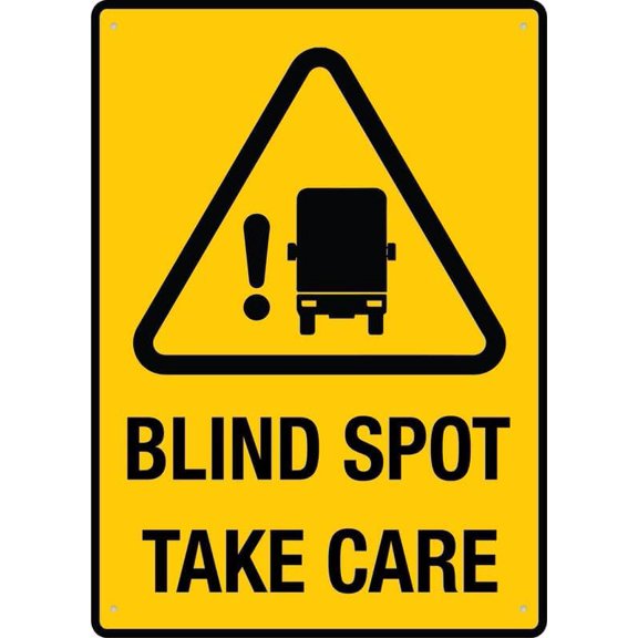 Caution Blind Spot Take Care Metal Tin Sign Outdoor Warning Tin Sign Weatherproof Secure Home Business Zone 8X12 Inch Garage Recreation Room Shop Hunting Private Warehouse Loading Dock Commercial