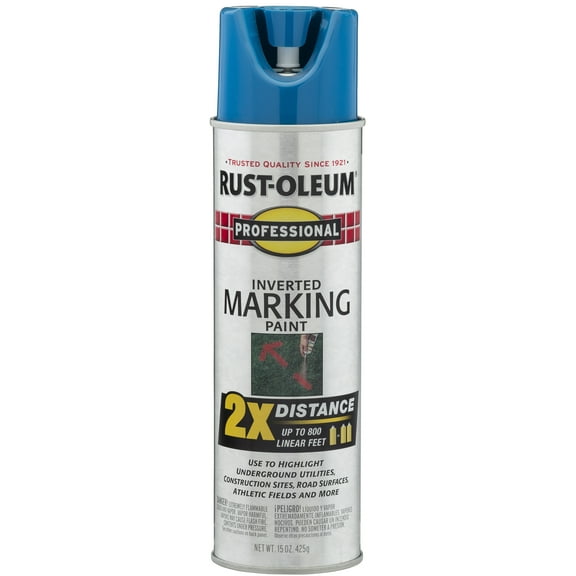 Caution Blue, Rust-Oleum Professional 2X Distance Marking Paint Spray-266575, 15 oz, 6 Pack