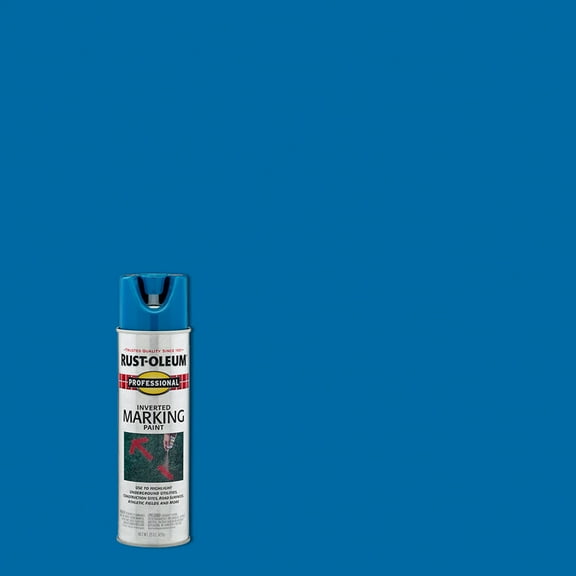6 Pack, Caution Blue, Rust-Oleum Professional Inverted Marking Paint Spray-2524838, 15 oz