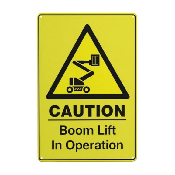 Caution Boom Lift In Operation Sign Warning Tin Sign Home Kitchen Farm Garden Garage Wall Decor 8x12 Inch