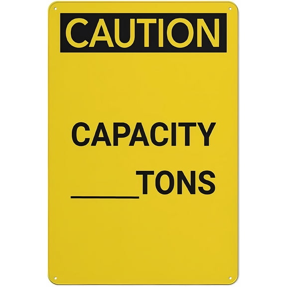Caution Capacity Tons Sign, 8"x12" Retro Vintage Metal Plaque, Wall Decor for Home Bar Pub Kitchen Restaurant