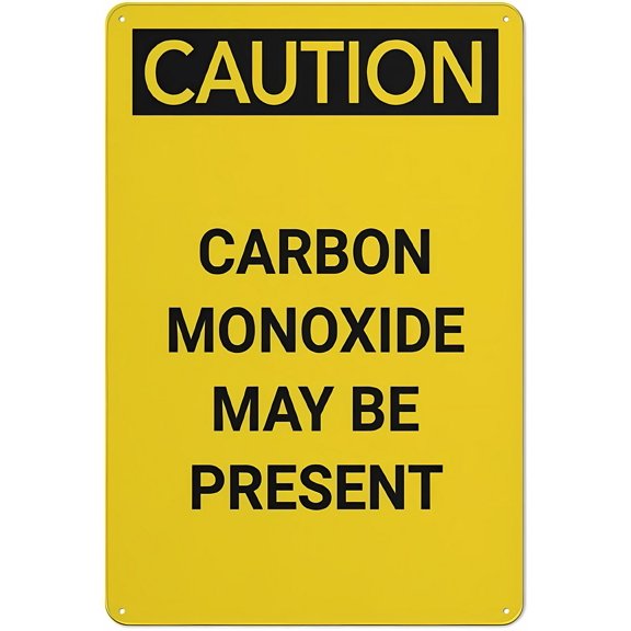 Caution Carbon Monoxide May Be Present Sign, 8"x12" Funny Vintage Tin Wall Art, Decor for Home Farmhouse Bar Cafe Yard Indoor Outdoor