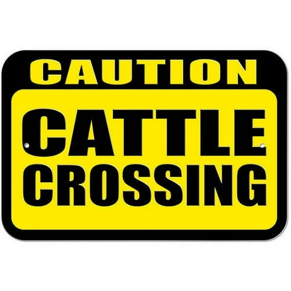 Caution Cattle Crossing Sign