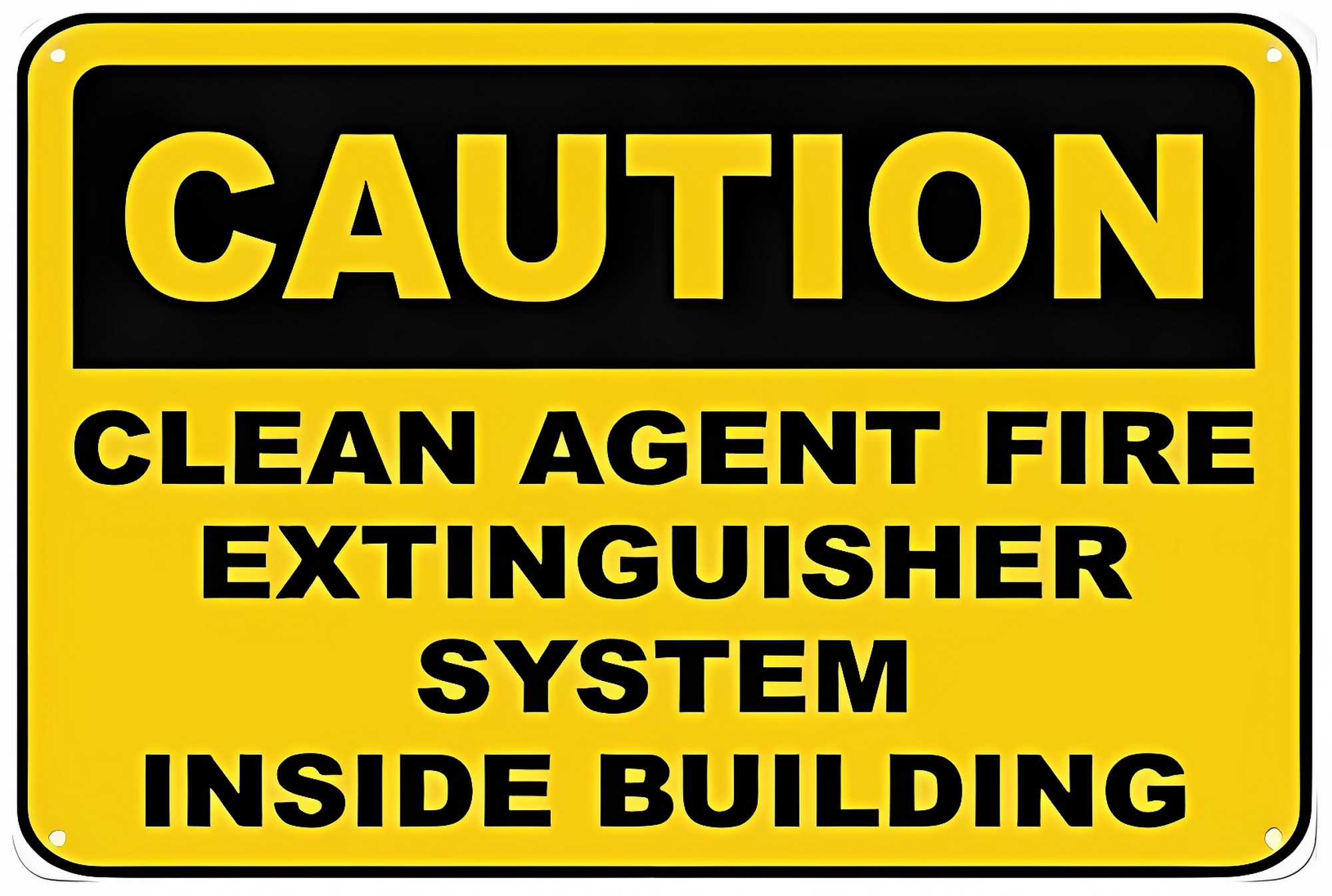 Caution Clean Agent System Inside Sign - 12×8 Inches, Aluminum Tin ...