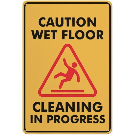 Caution Cleaning In Progress Warning Tin Sign Home Kitchen Farm Garden Garage Wall Decor 12X8Inch