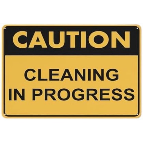 Caution Cleaning In Progress Sign Outdoor Metal Sign - 12 X 8 Metal Signs For Business, Workplace, Office, Home, Delivery Signs, Road Signs, Garden Signs