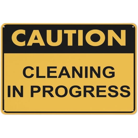 Caution Cleaning In Progress Sign Outdoor Metal Sign - 8"x12" Metal Signs For Business, Workplace, Office, Home, Delivery Signs, Road Signs, Garden Signs