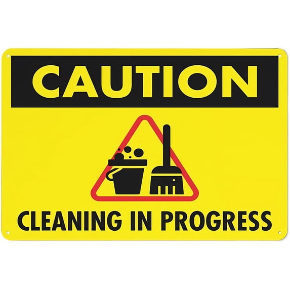 Caution Cleaning in Progress Yellow Reflective Aluminum Sign 12 x 8 ...