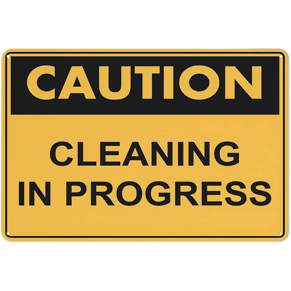 Caution Cleaning in Progress Sign 8"x12" - 8 X 12 Grade Reflective Sheeting Rust Free Aluminum, Weather Resistant Waterproof Easy to Mount