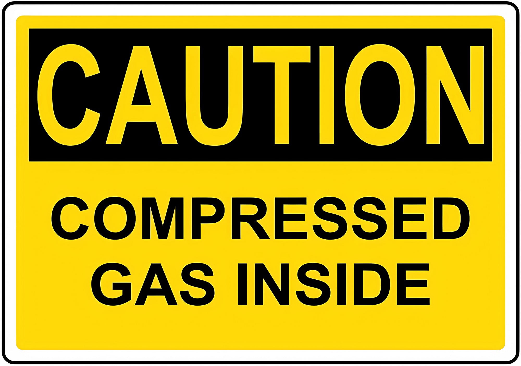 Caution Compressed Gas Inside Sign - 8