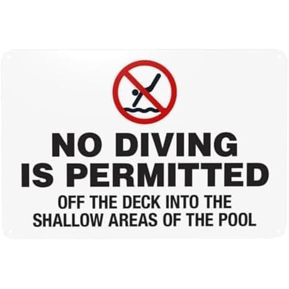 Caution Connecticut No Diving Sign 8x12 Inch Metal Tin Sign Warning Caution Notice Sign for Pool Area Code Compliance Indoor Outdoor Wall Decor Facility Plaque Sign for Home Use