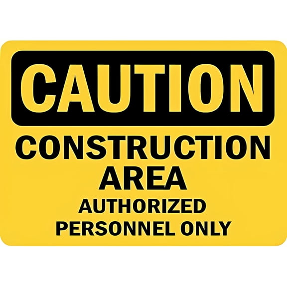 Caution Construction Area Authorized Tin Warning Metal Sign 8"x12" - Vintage Wall Decor for Home Farm Bar Coffee Shop Club, Construction Authorized Sign