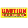 thumbnail image 1 of Caution Construction Zone 13 oz Vinyl Banner With Metal Grommets, 1 of 5