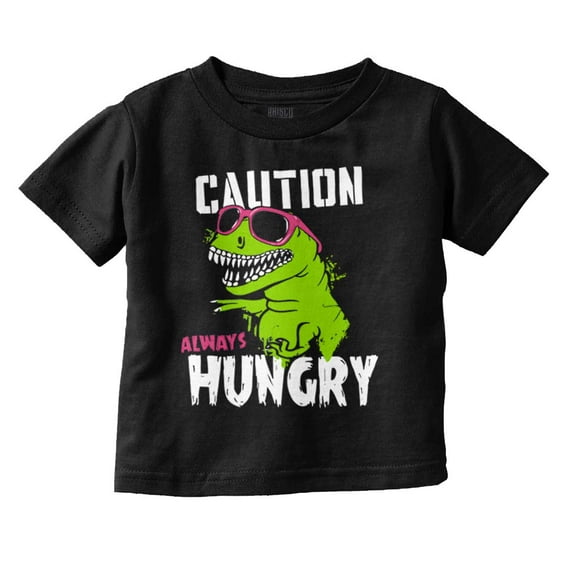 Caution Cool Dinosaur Always Hungry Toddler Boy Girl T Shirt Infant Toddler Brisco Brands 4T
