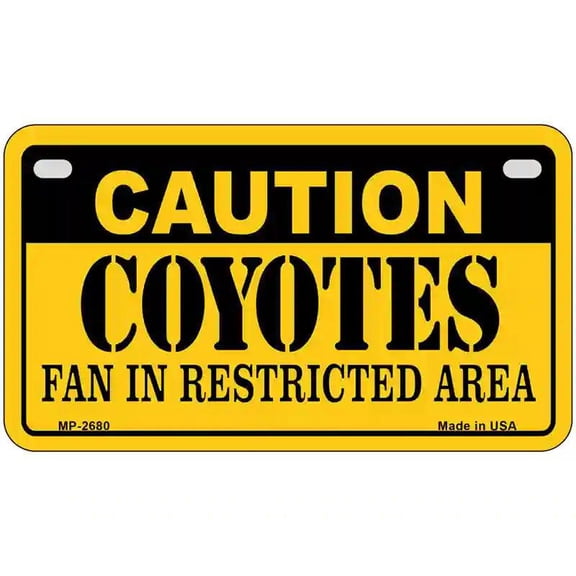 Caution Coyotes Metal Novelty License Plate 7" x 4" Motorcycle (MP)