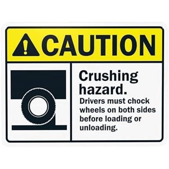 Caution Crushing Hazard Sign 8x12 Inch Metal Tin Sign Warning Caution Notice Sign for Warehouse Forklift Traffic Indoor Outdoor Wall Decor Facility Plaque Sign for Garage Use