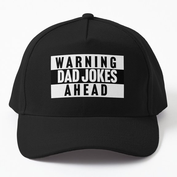 Caution Dad Jokes Ahead Baseball Cap, Father Detected Warning Statement Design, Classic Hat