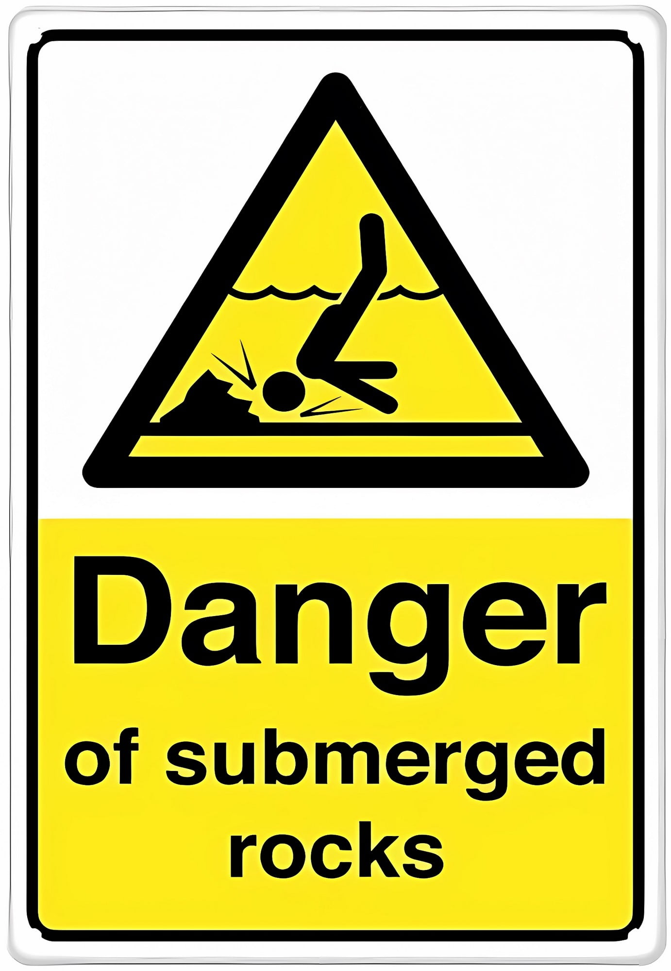 Caution Danger of Submerged Rocks Tin Sign, 8