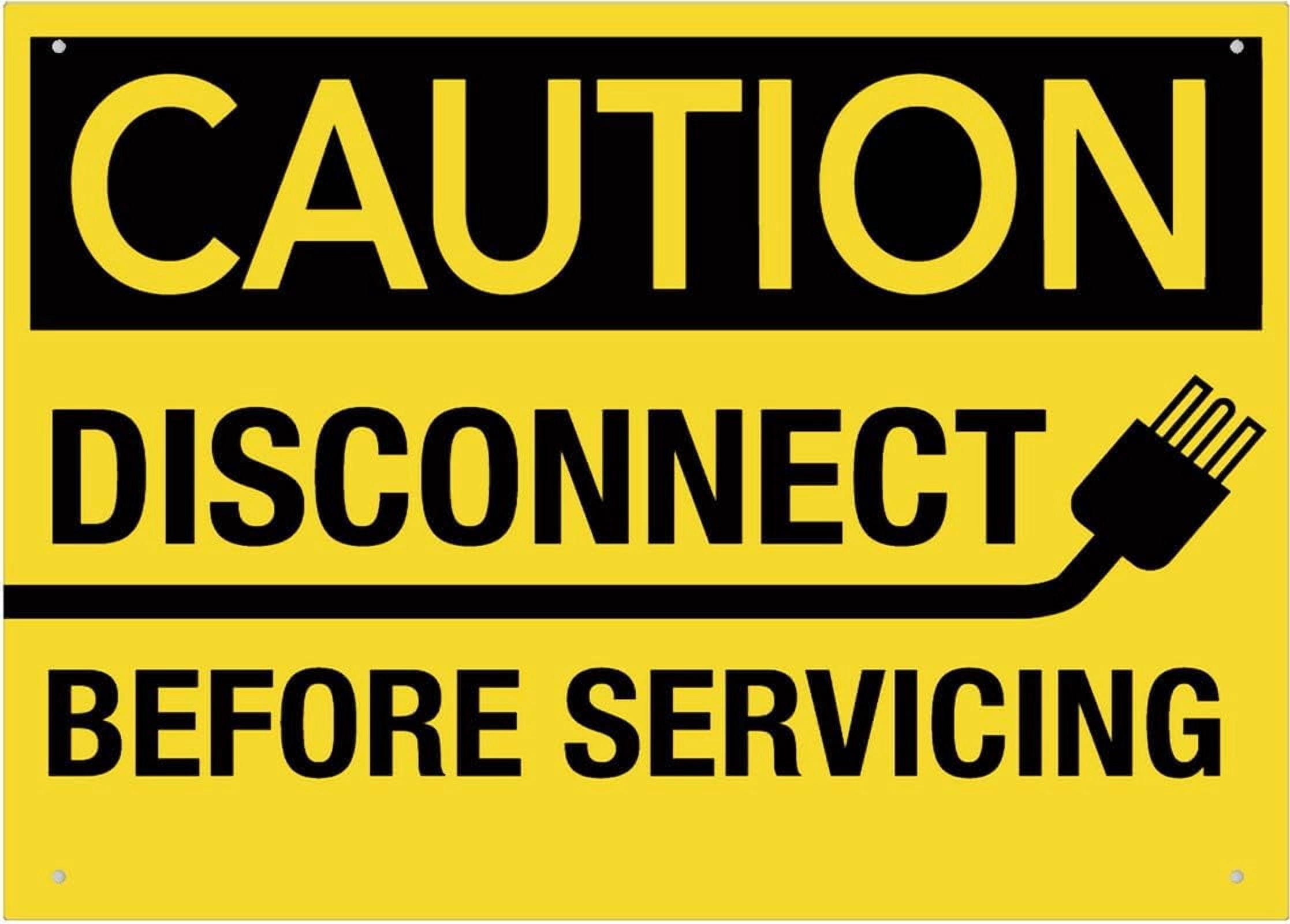Network Disconnect Sign Caution Disconnect Power And Lock Out Before Servicing Sign Outdoor ...