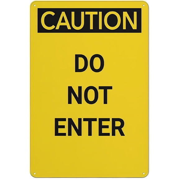 Caution Do Not Enter Sign, 8"x12" Rust-Free Aluminum, UV Ink Printed Weatherproof Outdoor for Home