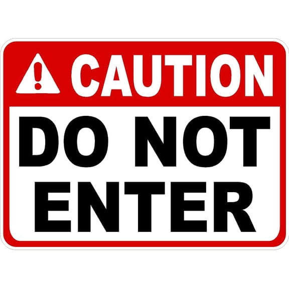 Caution Do Not Enter Sign - Safety 8"x12" Metal Sign Plaque for Man Cave, Yard, Indoor or Outdoor Display