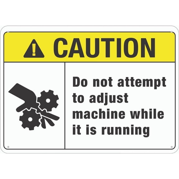 Caution Do Not Enter When Machine In Use Sign For Business 8""X12"" Rust Free Aluminum Uv Printed,4 Pre-Drilled Holes.Durable/Weatherproof