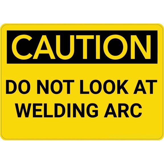 Caution: Do Not Look At Welding Arc Sign 8x12 Inch Metal Sign Safety, Warning, or Notice Wall Decor