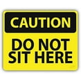 thumbnail image 1 of Caution Do Not Sit Here Slogan Sign Sticker Decal Design- 8 X 12 Inches Metal Tin Sign, 1 of 5