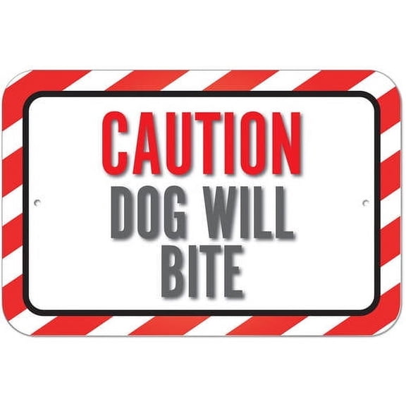 Caution Dog Will Bite Sign