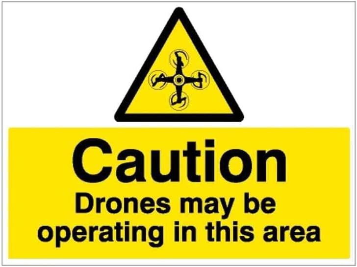 Caution Drones may be Operating in this area Signage Safetys & Signals ...