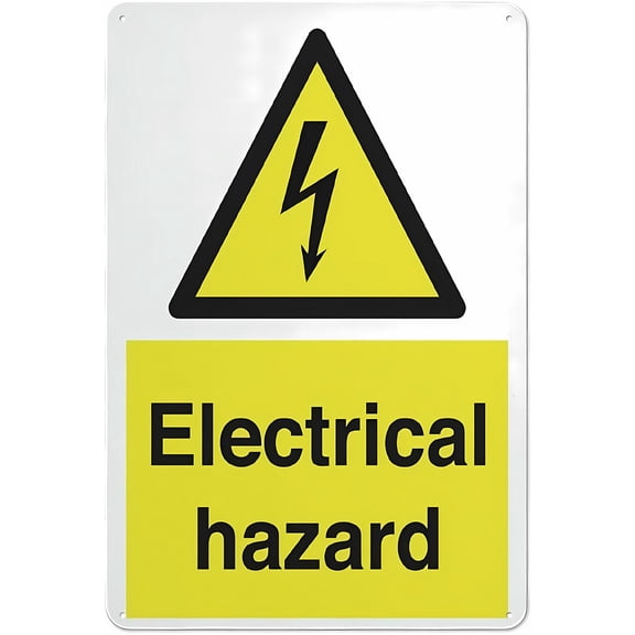Caution Electrical Hazard Sign 12 x 8 Inches - Grade Reflective Rust-Free Aluminum, Weather/Waterproof, Easy to Mount, Indoor Outdoor Electrical Work, Panel Area