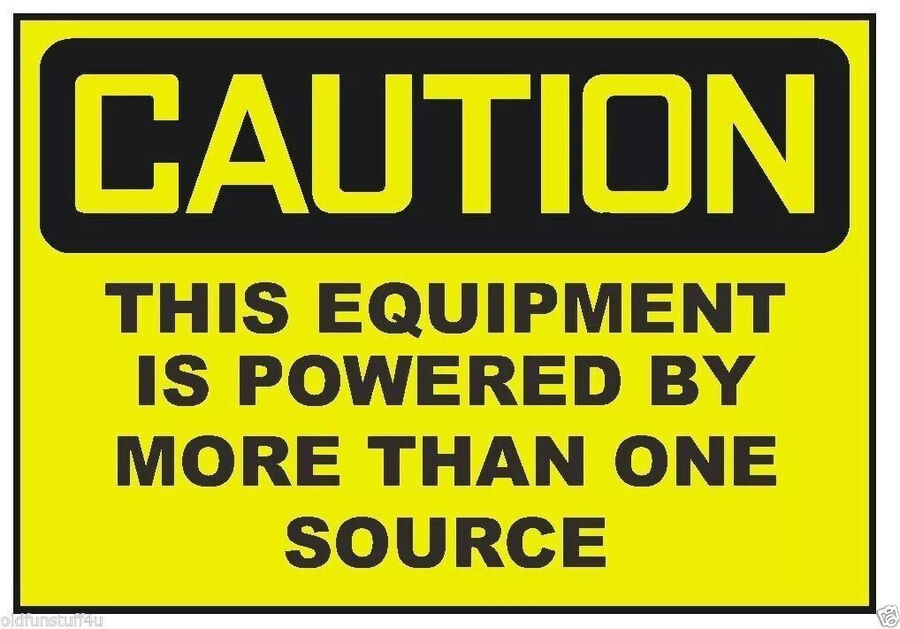 Caution Electrical Power Source Safety Sign metal aluminium Wall Sign ...