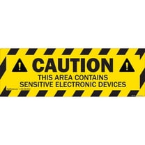 Caution - Electronic Devices Non-Slip Floor Marker | 3 Pack of 6" X 18" Vinyl Decal | Protect Your Business, Work Place & Customers |  Made in The USA