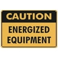 thumbnail image 1 of Caution Energized Equipment Sign For House 12"" X 8"" Yard Sign, Premium Aluminum, Sun-Proof, Rust-Free, 1 of 4