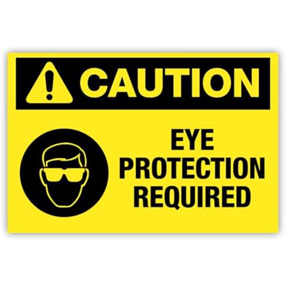 Caution - Eye Protection Required Sign Metal Sign 8x12 Inch – Safety for Home, Office, or Workplace