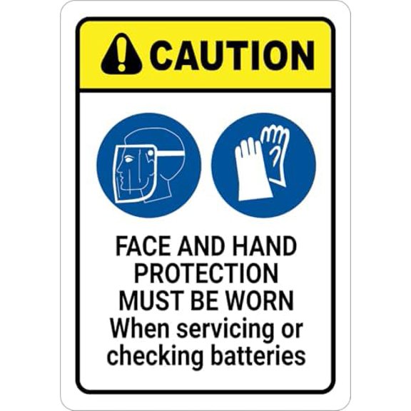 Caution: Face and hand Protection Must be Worn with Graphic Sign Metal Sign 8x12 Inch – Safety for Home, Office, or Workplace