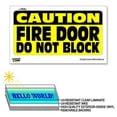 thumbnail image 1 of Caution Fire Door Do Not Block - 12 in x 6 in - Laminated Sign Window Business Sticker, 1 of 1