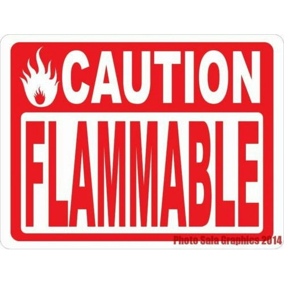 Caution Flammable Sign